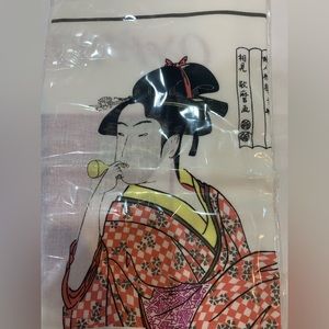 Vintage Utamaro Chirimen Yuzen Furoshiki Wrapping Cloth. New in Package.